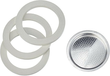 Bialetti Moka Pot 6-Cup Aluminum Coffee Maker Seals & Sieve Kit