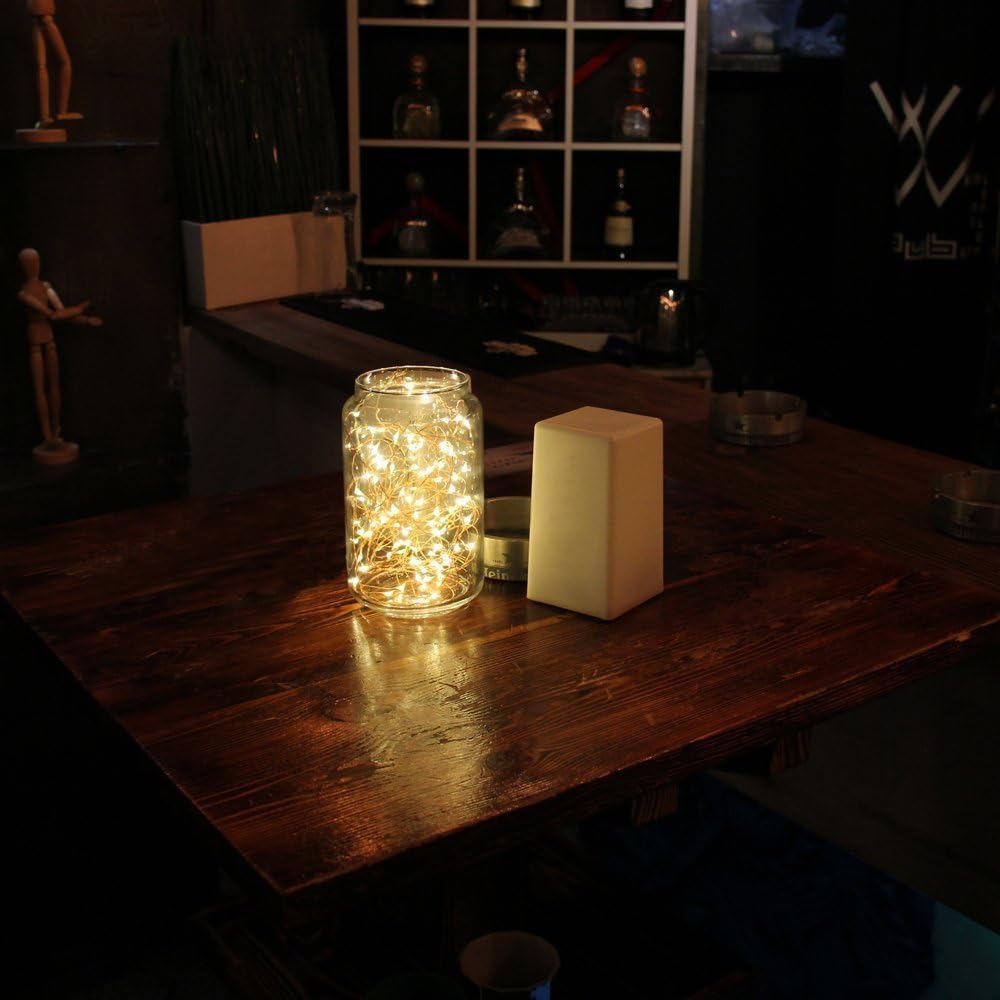 BXROIU 2 x 20LEDs Fairy Lights Battery Operated 2 Mode Silver Wire 6.6Ft Chains String Lights for Bedroom Christmas Party Decoration