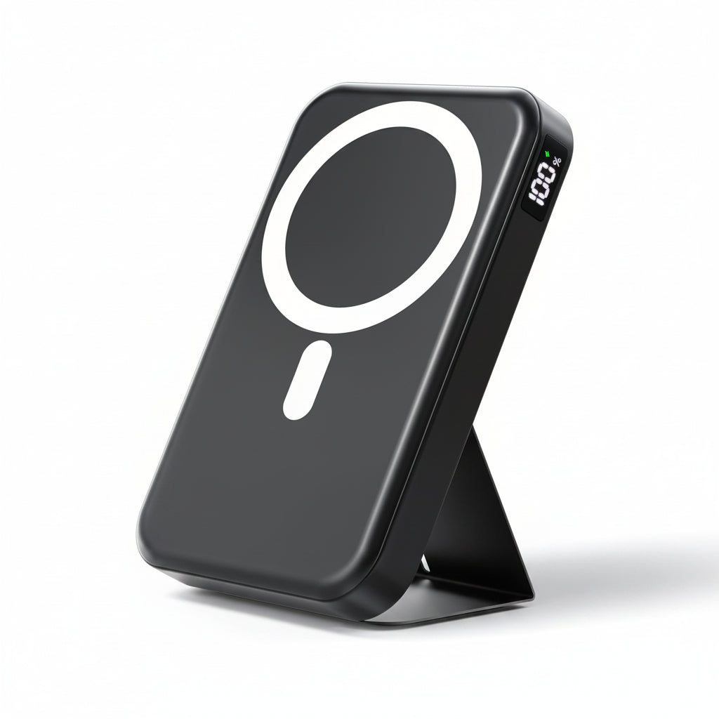 Gxorul W15 10000mAh Magnetic Wireless Power Bank for iPhone Black