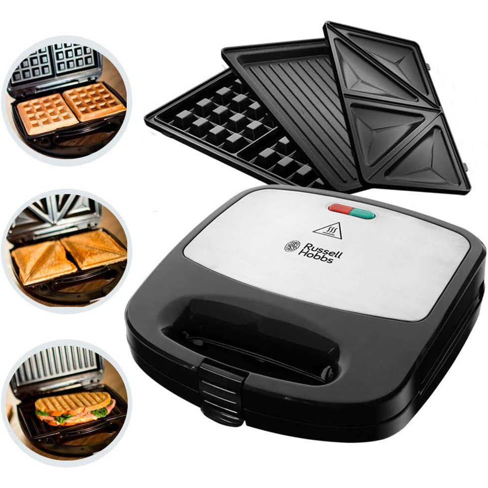 Russell Hobbs 3-in-1 Sandwich Toaster with Waffle & Grill Plates
