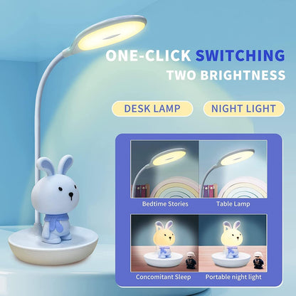 FemKey LED Desk Lamp for Children Cartoon Silicone Eye Protection Rechargeable USB Dimmable Touch Sensor