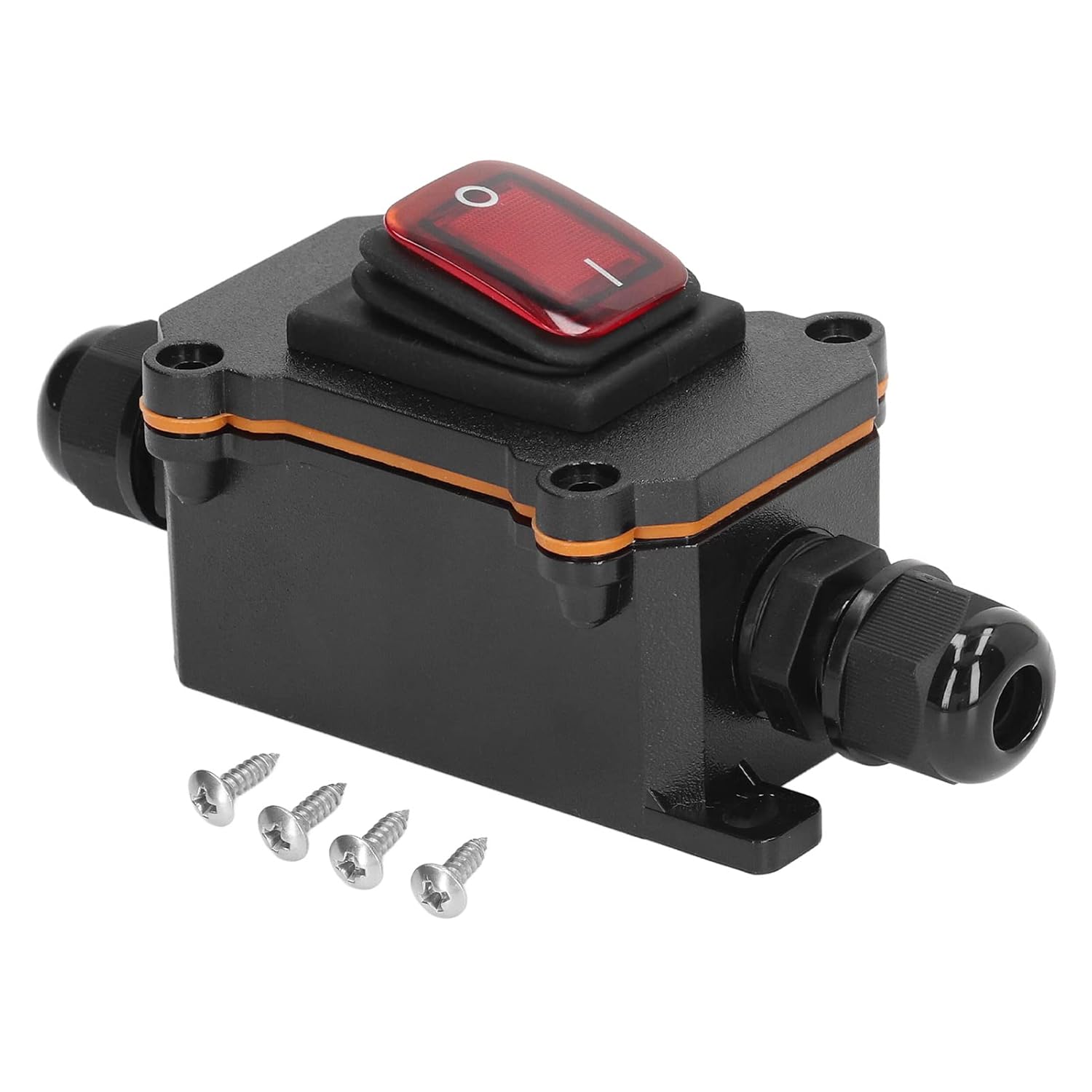 Jaerb Red Waterproof 12V 25A Inline Toggle Switch