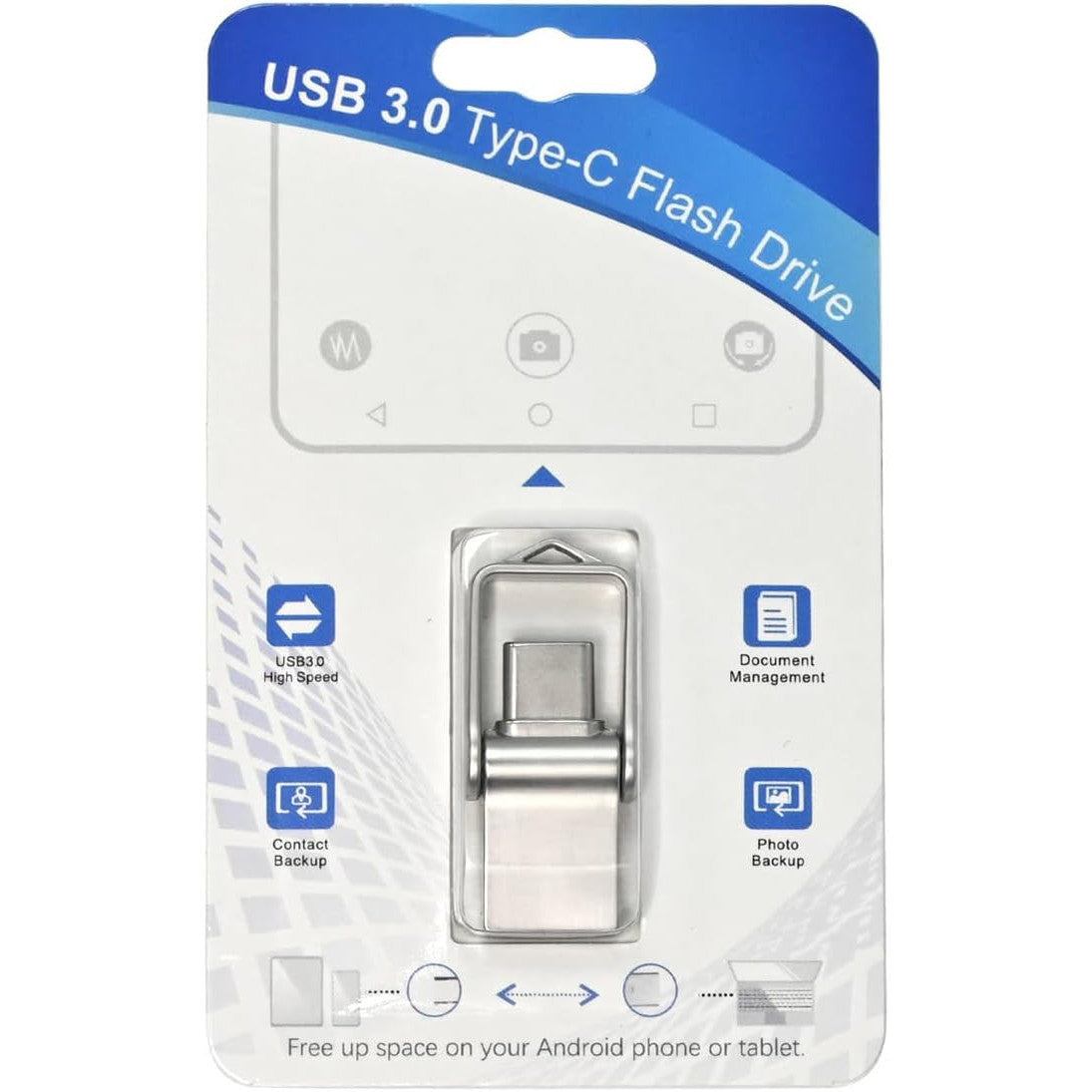 KOOTION 128GB Waterproof USB‑C Flash Drive with Keyring for Android
