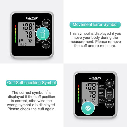 CAZON Digital Blood Pressure Monitor Upper Arm Automatic 2x100 Memory