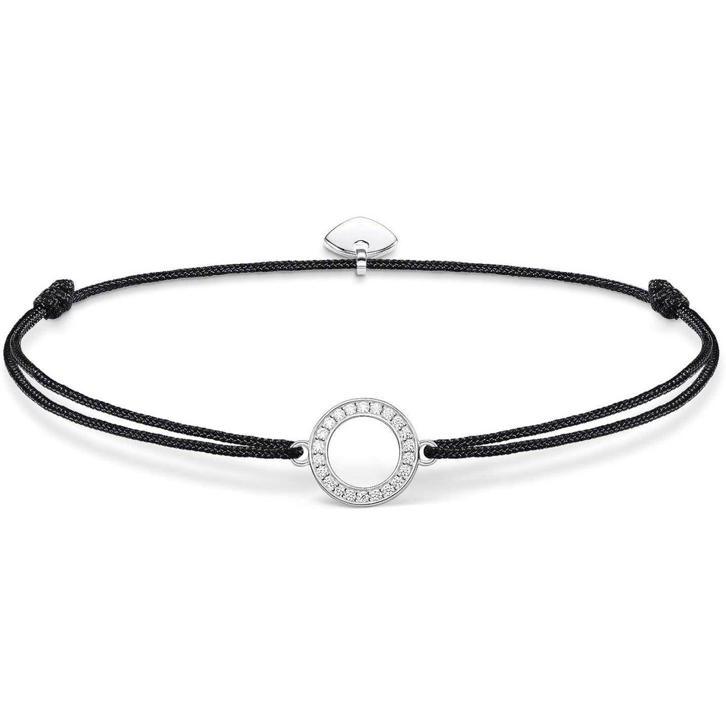 Sparkling Circle Charm Bracelet: Sterling Silver, Zirconia, Adjustable, Elegant, Dainty