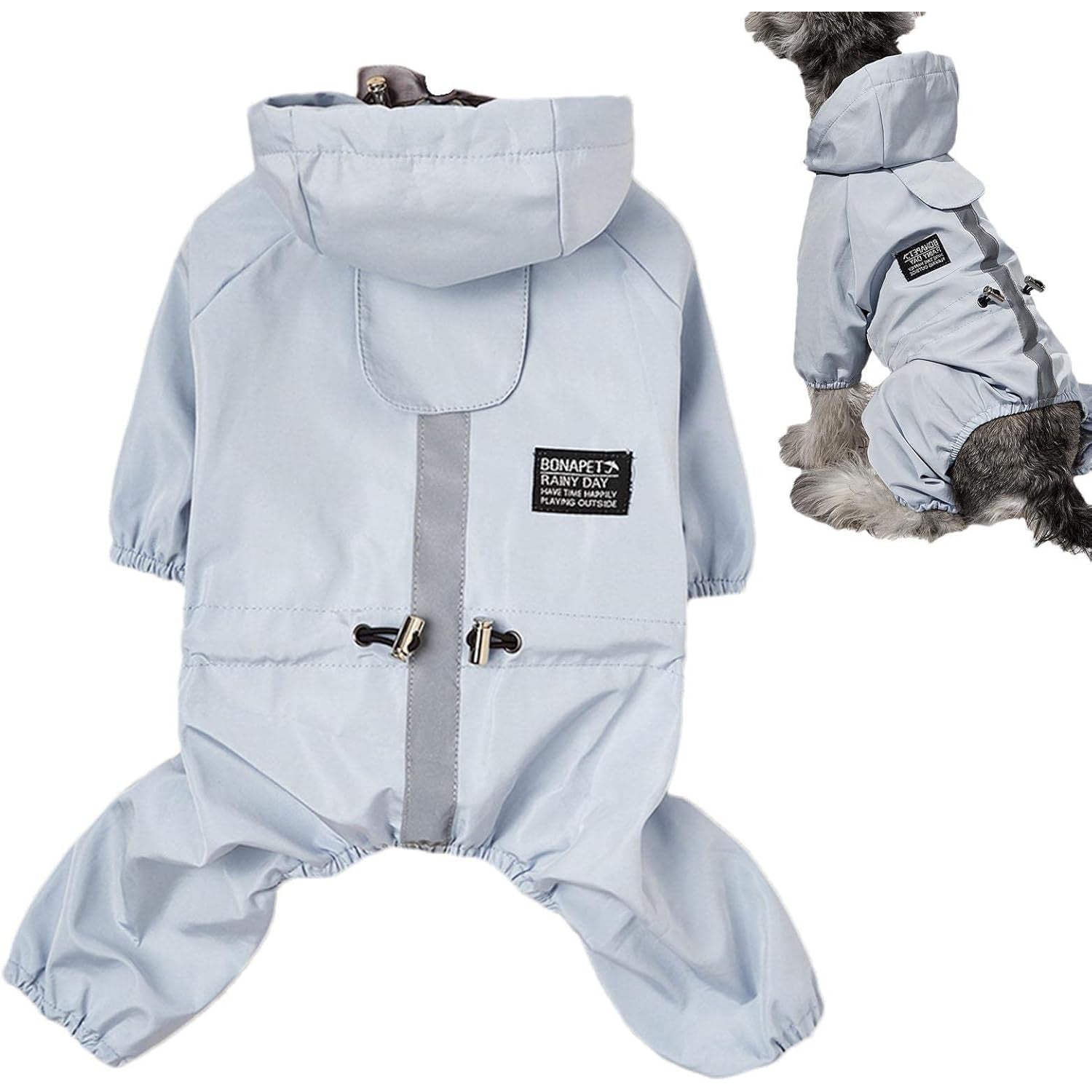 Raxove Reflective Waterproof Dog Raincoat with Hood