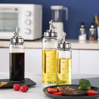 FARI 500 ml Vinegar and Oil Bottle, Stainless Steel & Glass Dispenser – Leak‑Proof, Dishwasher Safe (2 Pack)