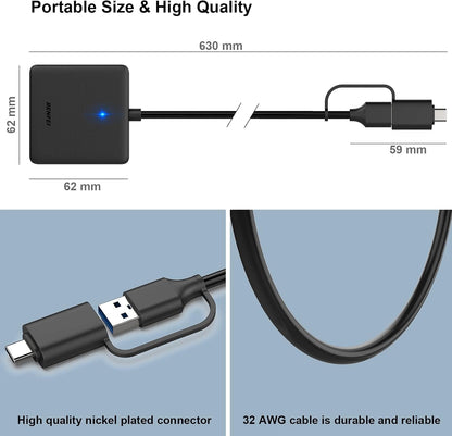 BENFEI 4-in-1 USB-C/USB 3.0 Memory Card Reader