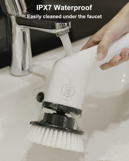 Leebein Cordless Electric Spin Scrubber with 8 Brush Heads