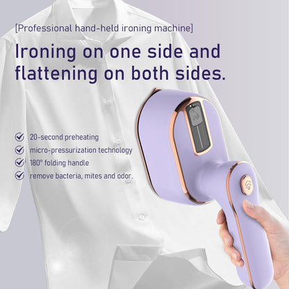 Portable 1000W Handheld Travel Steamer Iron with 180° Rotating Purple