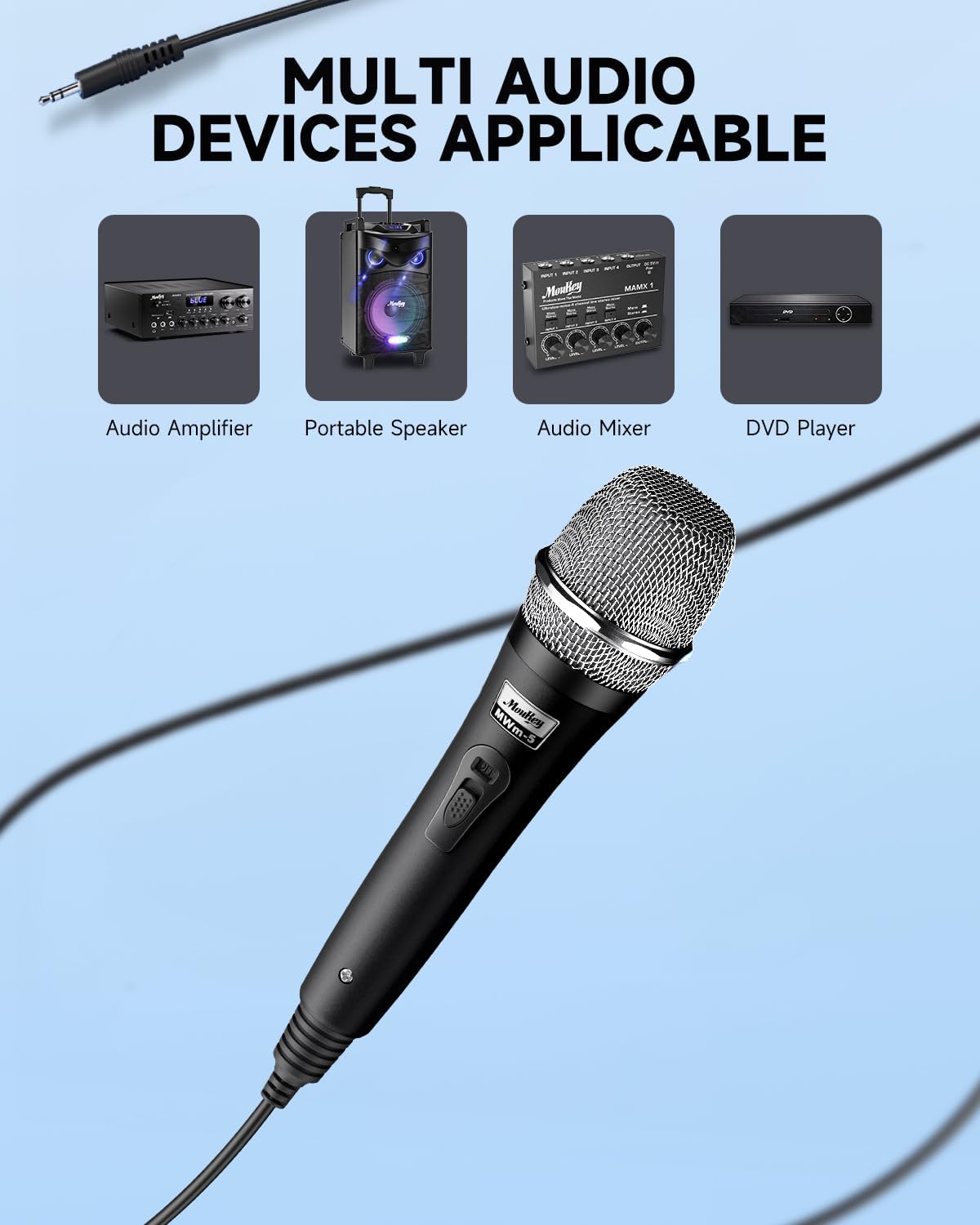 Moukey MK0121 Dynamic Cardioid Handheld Microphone Black
