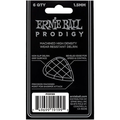 Ernie Ball Prodigy Black 1.5mm Guitar Pick Pack 6