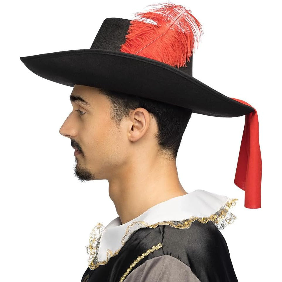 Boland Black Felt Musketeer Hat – Authentic Carnival Costume Accessory