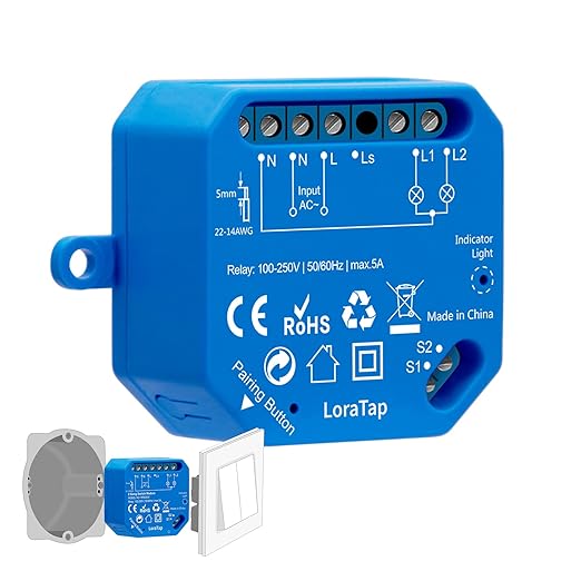 LoraTap Alexa Dual WiFi Smart Switch – 2‑Channel, 5A, 1100W