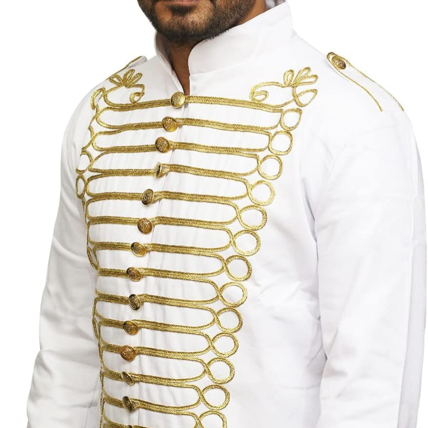 Pamposh Steampunk Hussar Napoleon Military Drummer Parade Jacket - Men's Gothic Uniform