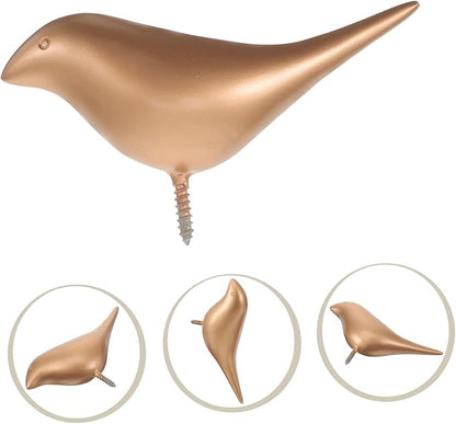 Golden Wall-Mounted Bird Hook for Coats, Hats, Towels