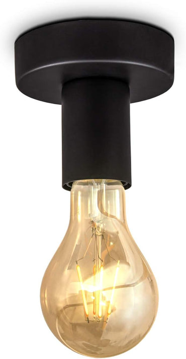 Vintage Matte Black Ceiling Spot Light – B.K.Licht Retro Surface‑Mounted E27 Lamp