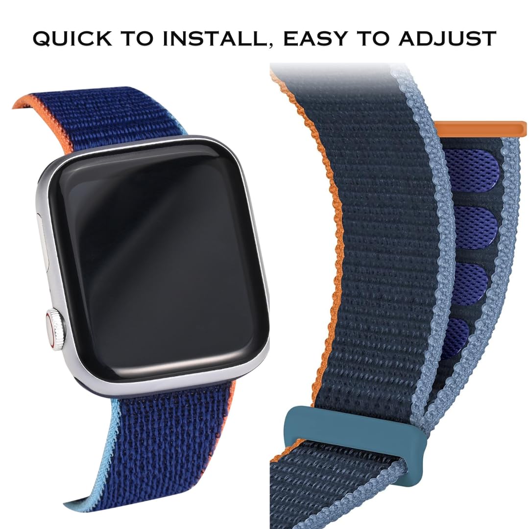 iTronix Sport Loop Nylon Band for Apple Watch 38mm 40mm 41mm Navy Blue