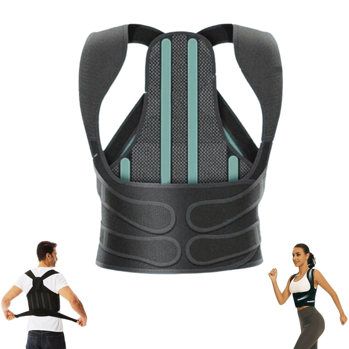 Np'Med Correctow Posture Corrector Back Support Black L