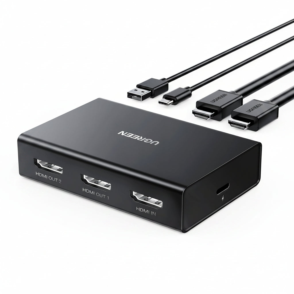 UGREEN 90513 1 in 2 Out 4K@60Hz HDMI Splitter for Dual Monitors Black