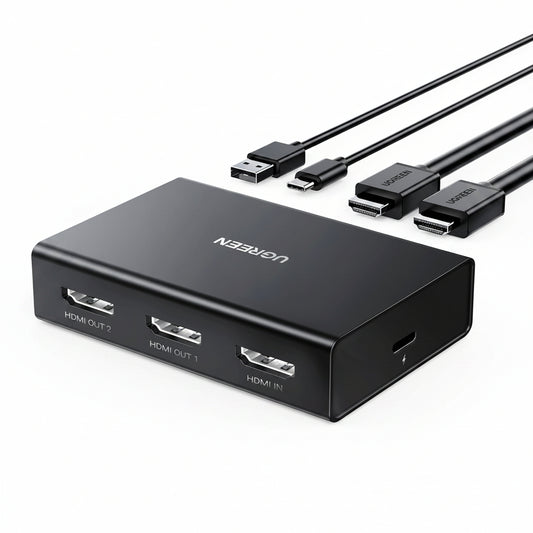 UGREEN 90513 1 in 2 Out 4K@60Hz HDMI Splitter for Dual Monitors Black