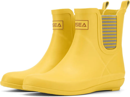 HISEA Women's Waterproof Ankle Rain Boots with Anti‑Slipping Sole