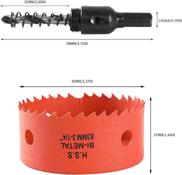 Dribotway 83mm Bi-Metal Hole Saw for Wood and Metal