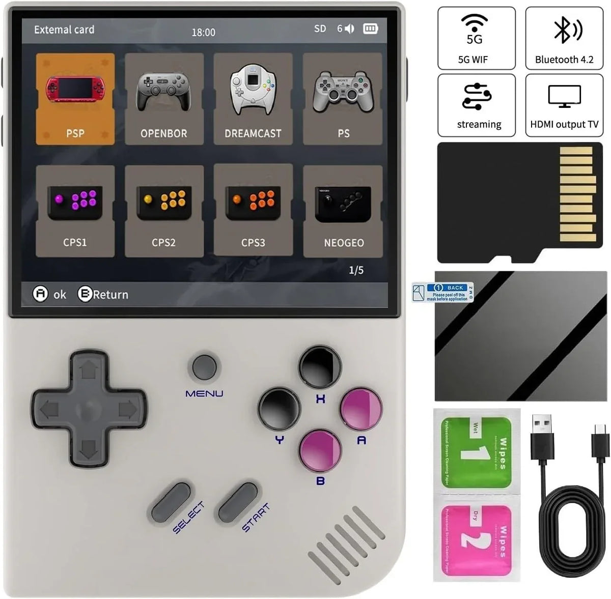 RG35XX Plus Retro Handheld Game Console with HDMI, WiFi, Bluetooth - Gomix Brands Outlet