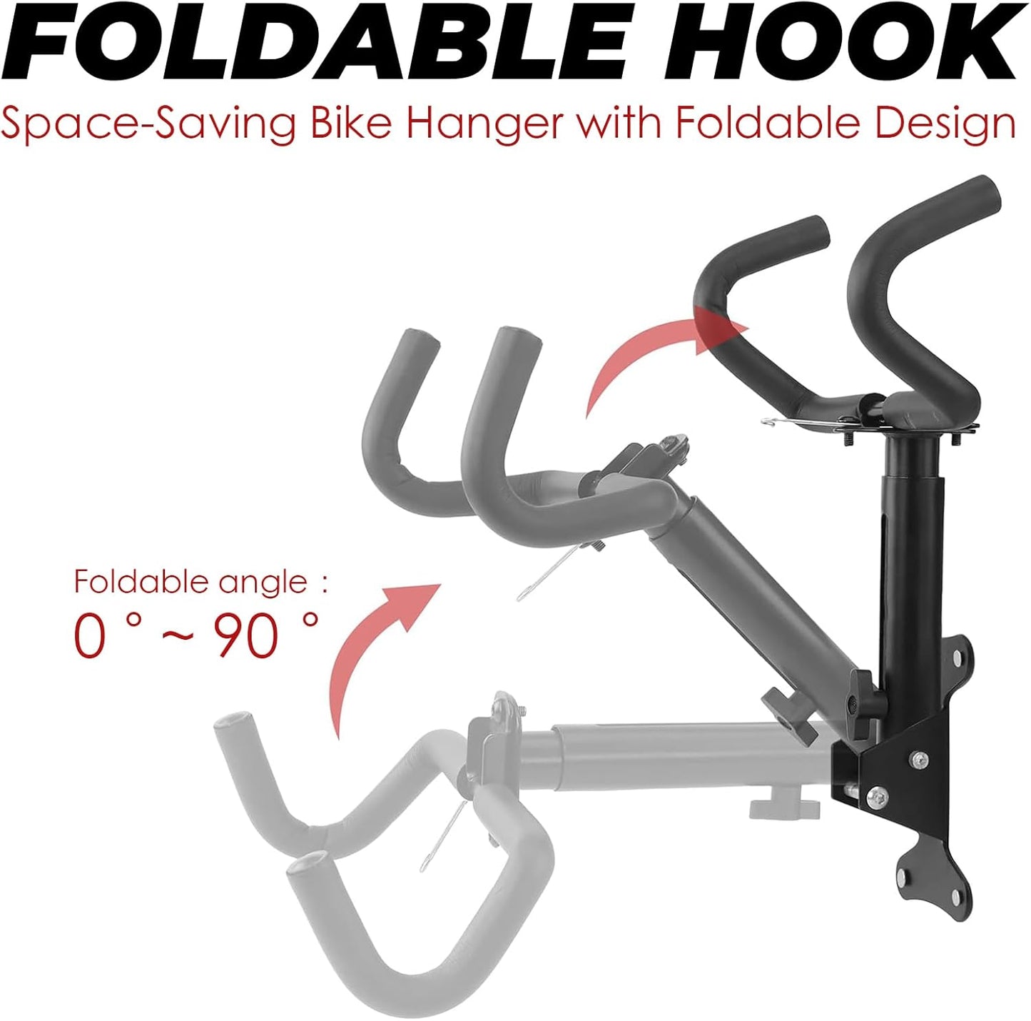 Xmdianss Wall Mount Bicycle Hanger Rack - Adjustable, Foldable, Scratch-Proof Storage