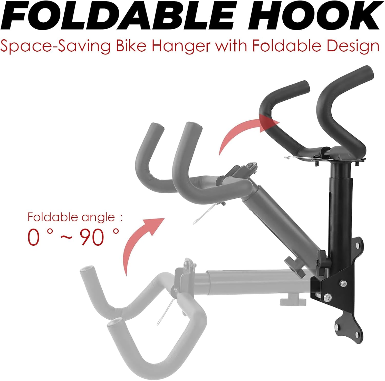 Xmdianss Wall Mount Bicycle Hanger Rack - Adjustable, Foldable, Scratch-Proof Storage