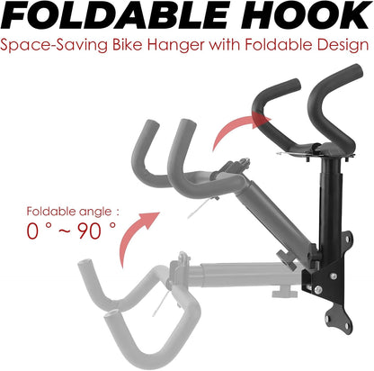 Xmdianss Wall Mount Bicycle Hanger Rack - Adjustable, Foldable, Scratch-Proof Storage
