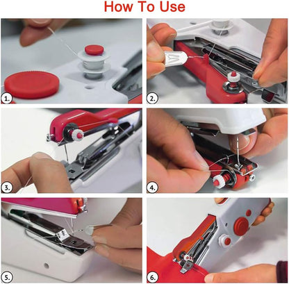 WITIFIG Handheld Sewing Machine Mini Portable Electric Red FRJ001