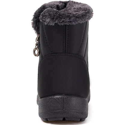 Eagsouni Women's Warm Fur‑Lined Waterproof Snow Ankle Boots