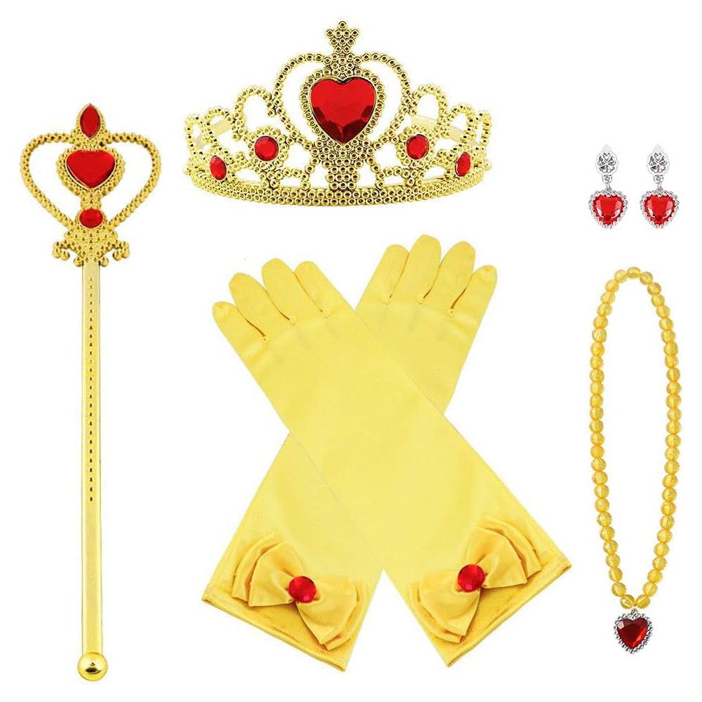 Vicloon Princess Dress Up Accessory Set: Crown, Wand, Gloves, Jewelry for Girls