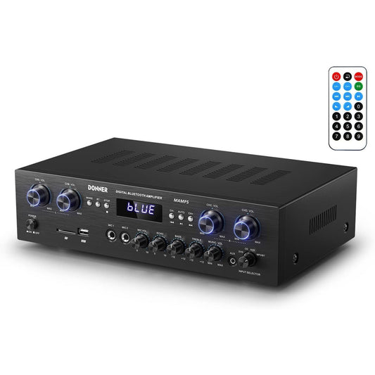 Donner MAMP5 4-Channel 440W Bluetooth Audio Amplifier Receiver
