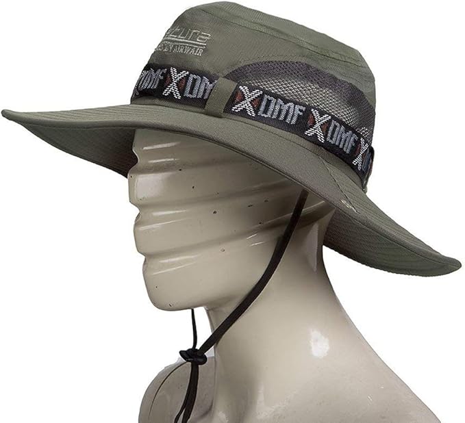 Outdoor Hunting Wide Brim Summer Hat Adjustable Packable Breathable Polyester UPF 50 Protection