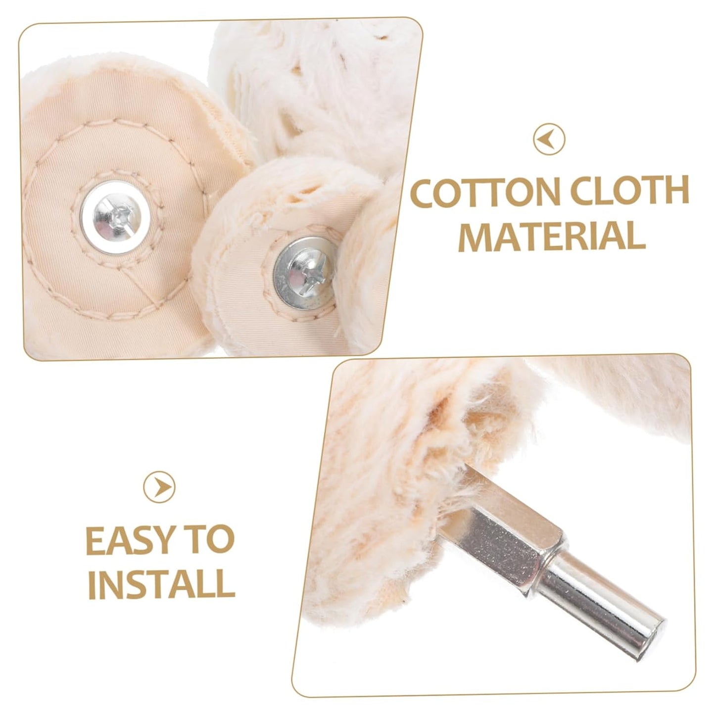 Pack of 6 Cloth Wheel Polishing Accessories Polishing Disc 50mm - 75mm