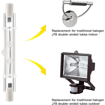 Jaenmsa 5-Pack R7S 78mm 150W Halogen Bulb Dimmable Warm White