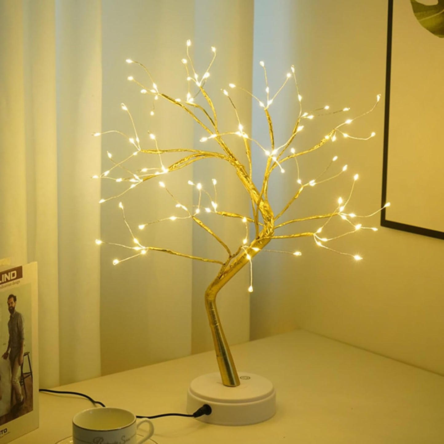 Kinamy LED Tree Light Warm White 108 LEDs 45cm USB/Battery