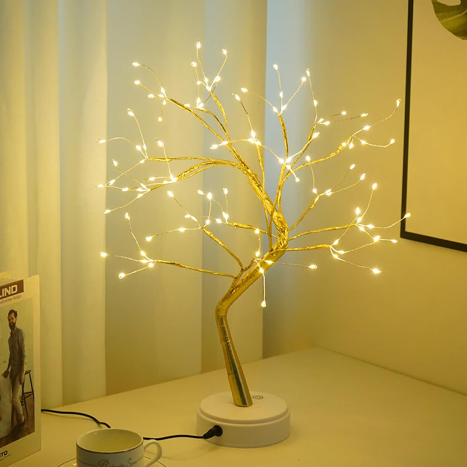 Kinamy LED Tree Light Warm White 108 LEDs 45cm USB/Battery