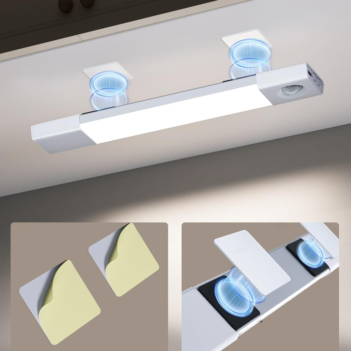 EZVALO 3-Pack 7‑inch Motion Sensor LED Cabinet Light – Dimmable, Rechargeable