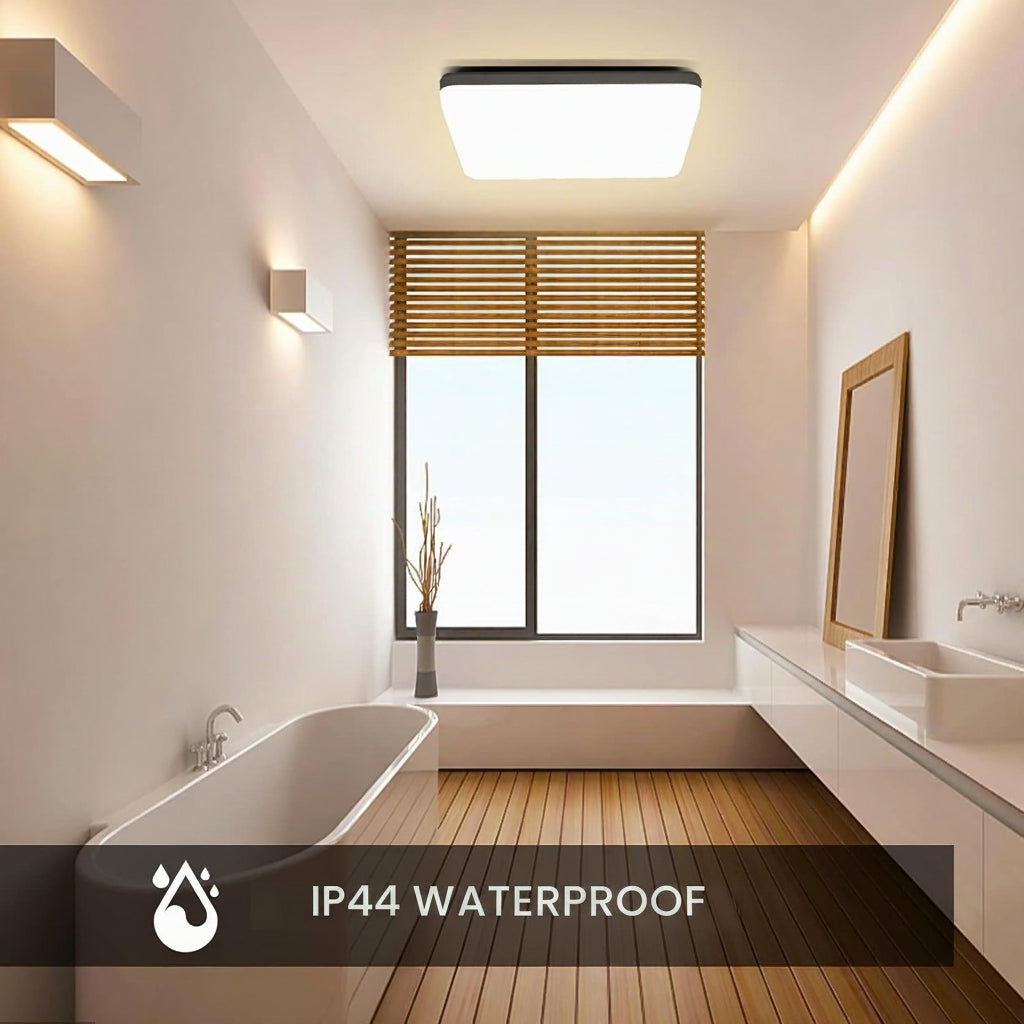 OUILA LED Ceiling Light 2-Pack 20W 2000lm 4000K Natural White IP44 Waterproof 22x22cm
