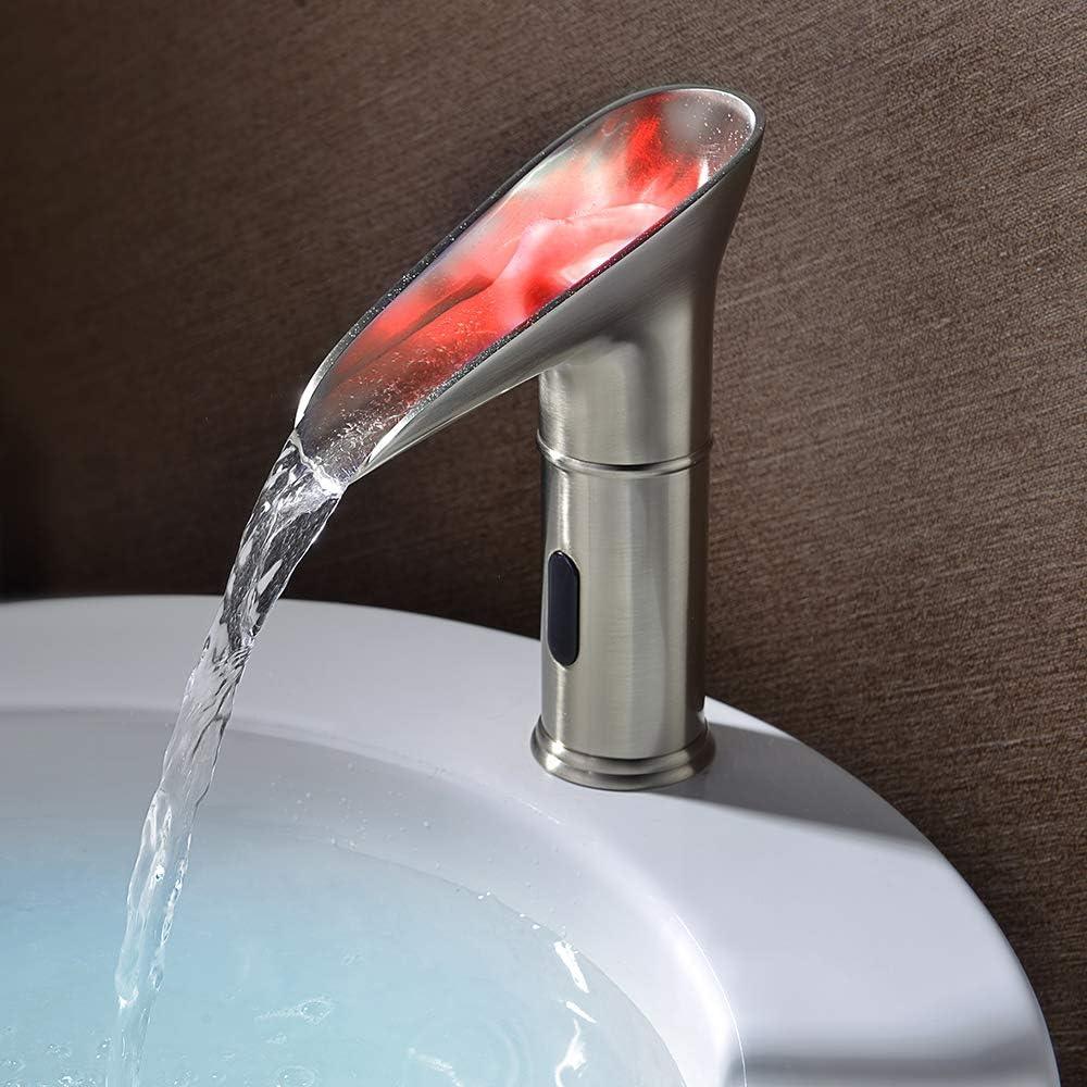 Gangang Brushed Nickel Touchless Waterfall Faucet - Hot & Cold - Gomix Brands Outlet