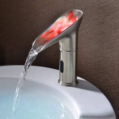 Gangang Brushed Nickel Touchless Waterfall Faucet - Hot & Cold - Gomix Brands Outlet