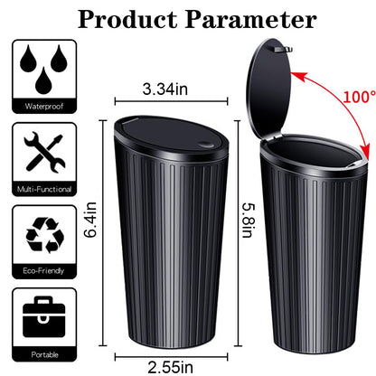 Leakproof 500ml Car Trash Can with Lid and 40 Bags