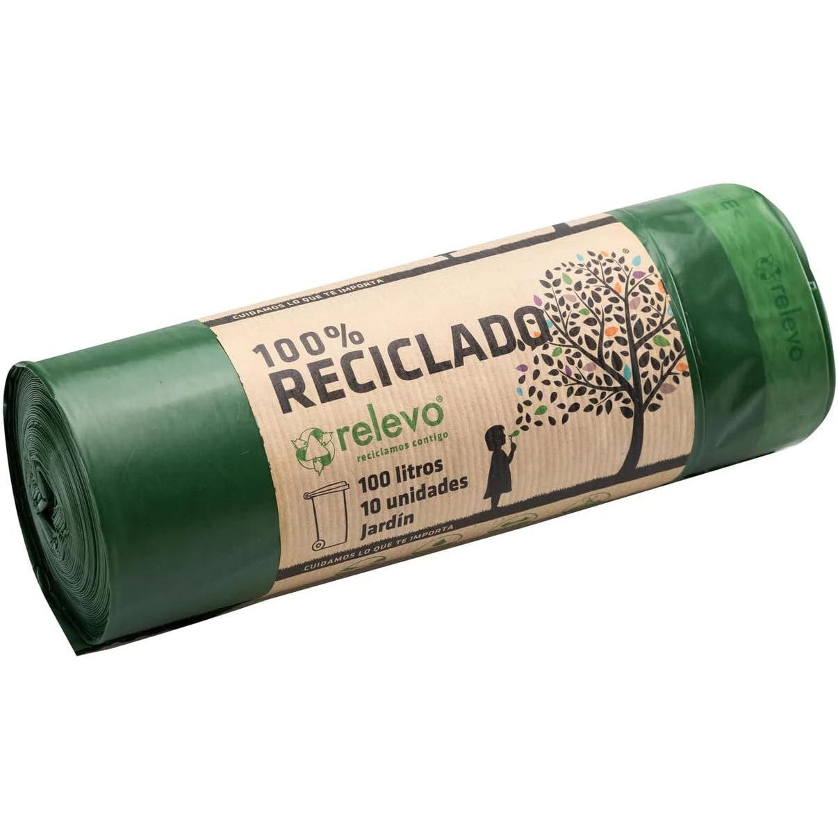 Eco-Friendly RELEVO 100% Recycled 100L Bin Liners Pack of 10