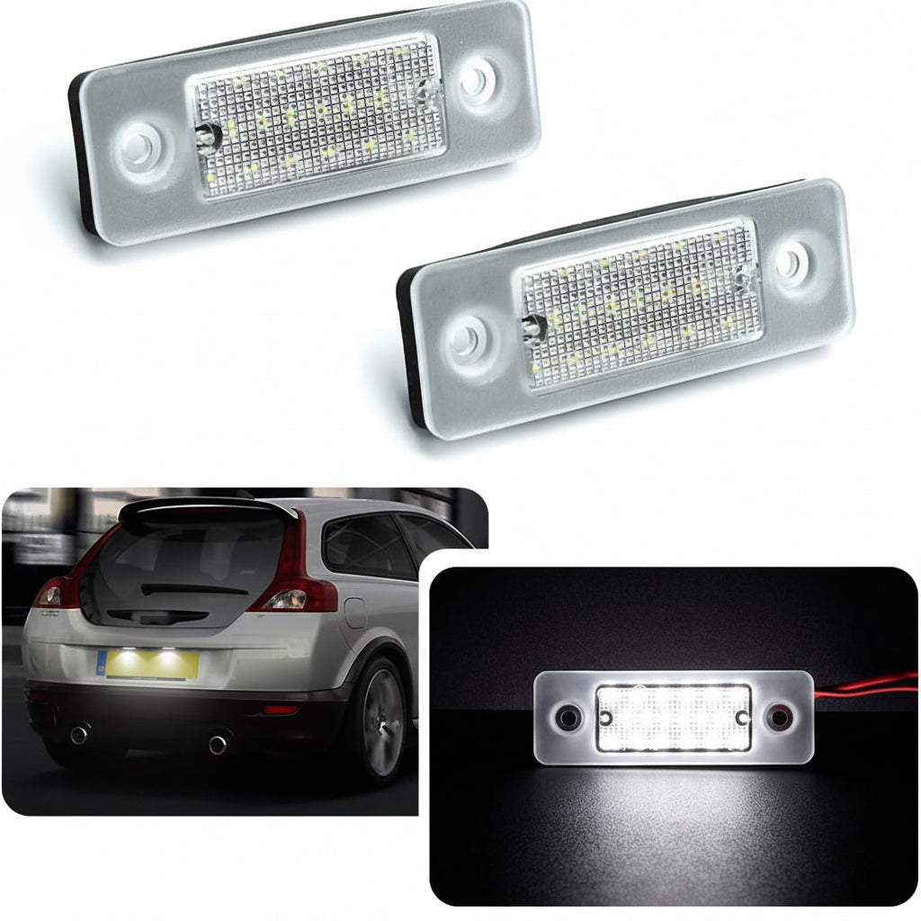 njssjd 2X Canbus LED License Plate Light for Volvo C30 2008-2013 18-SMD 6000K White Tag Lamp OEM # 31213991
