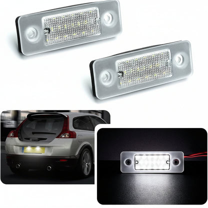 njssjd 2X Canbus LED License Plate Light for Volvo C30 2008-2013 18-SMD 6000K White Tag Lamp OEM # 31213991