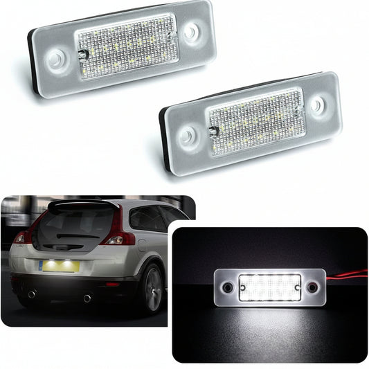 njssjd 2X Canbus LED License Plate Light for Volvo C30 2008-2013 18-SMD 6000K White Tag Lamp OEM # 31213991