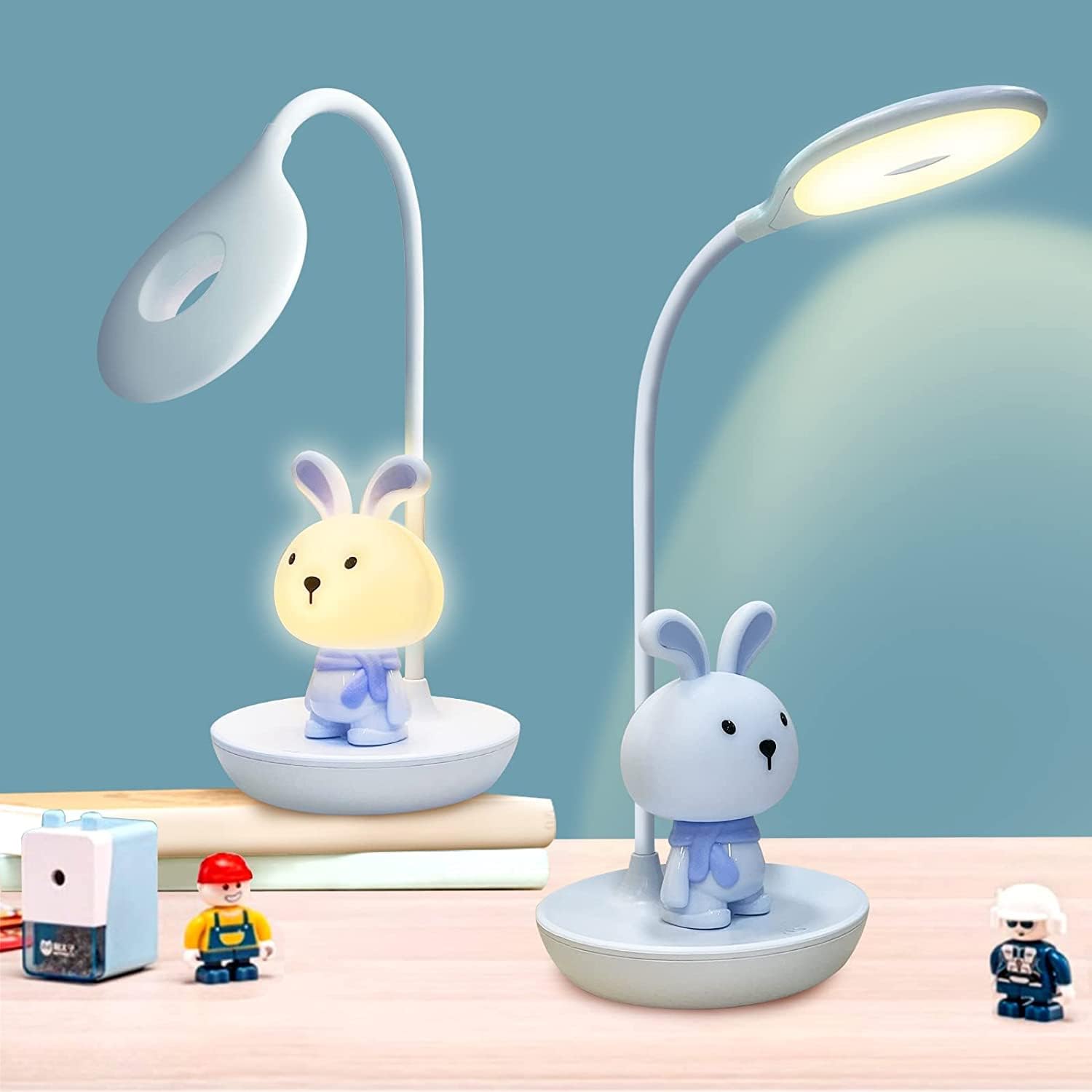 FemKey LED Desk Lamp for Children Cartoon Silicone Eye Protection Rechargeable USB Dimmable Touch Sensor